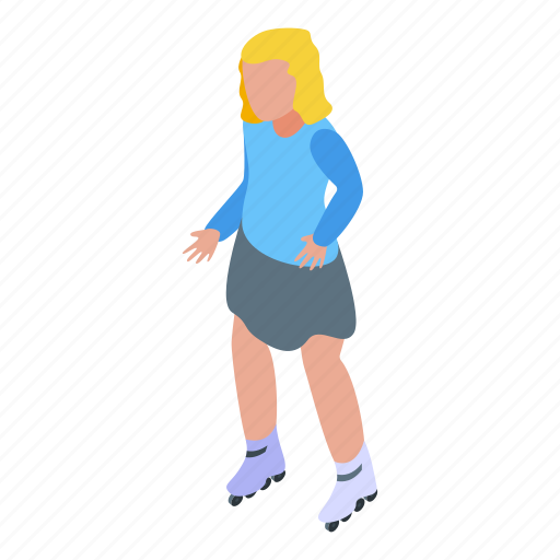 Roller, skating, boy, isometric icon - Download on Iconfinder