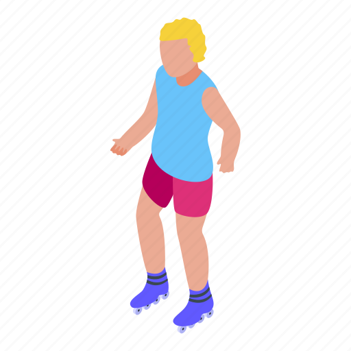 Fitness, rollerblading, isometric icon - Download on Iconfinder