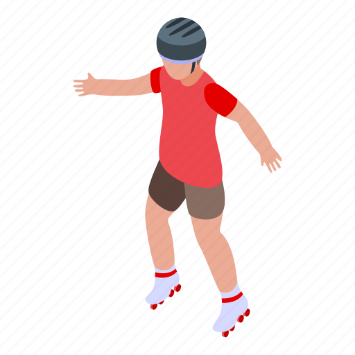 Kid, rollerblading, isometric icon - Download on Iconfinder