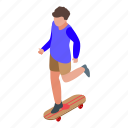 skateboard, lover, isometric