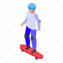 helmet, skateboarding, isometric