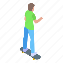 teen, skateboarding, isometric