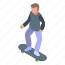 street, skateboarding, boy, isometric