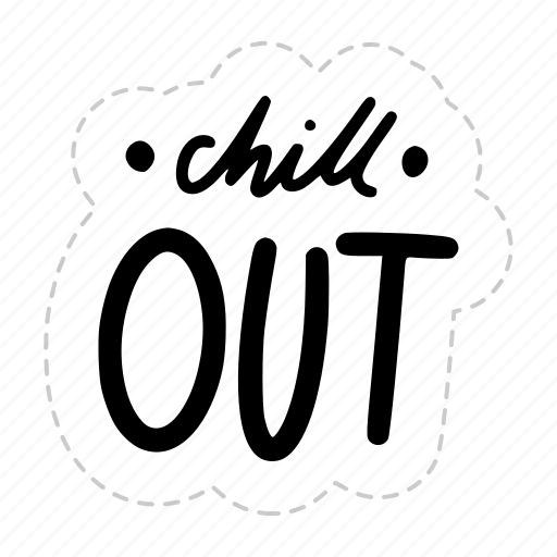 Chill out, relax, meditation, lettering, typography, sticker icon - Download on Iconfinder