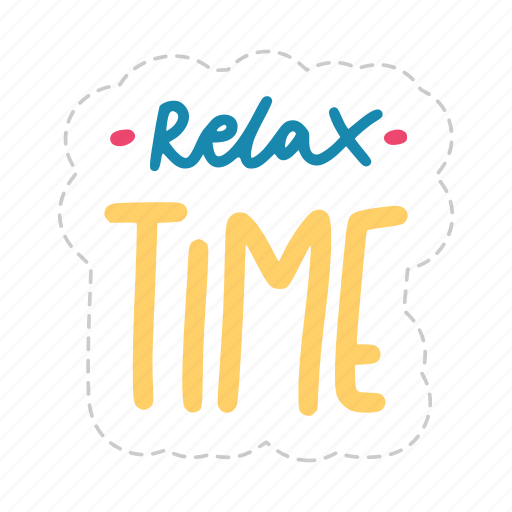 Relax time, chill out, relax, meditation, lettering, typography, sticker icon - Download on Iconfinder