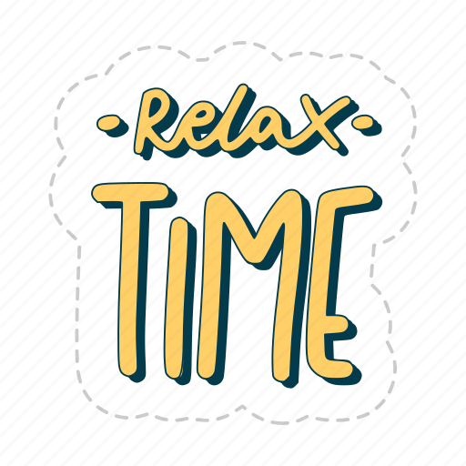Relax time, chill out, relax, meditation, lettering, typography, sticker icon - Download on Iconfinder
