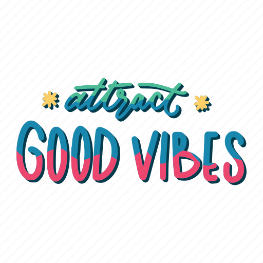 Chill, relax, lettering, typography, sticker, attract good vibes sticker - Download on Iconfinder