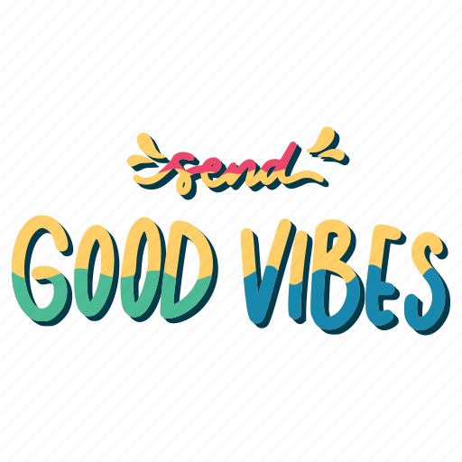 Chill, relax, lettering, typography, sticker, send good vibes sticker - Download on Iconfinder