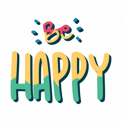 Chill, relax, lettering, typography, sticker, be happy sticker - Download on Iconfinder