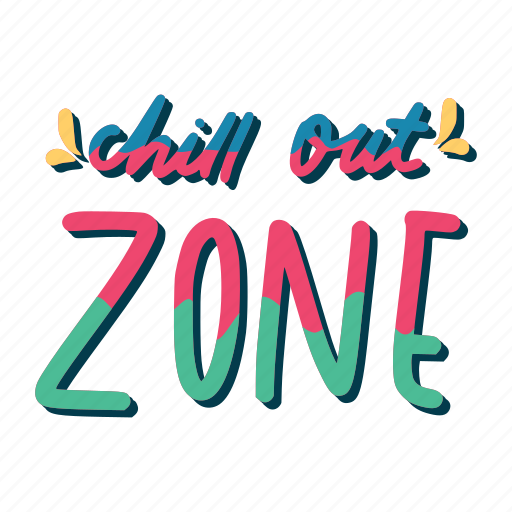 Chill, relax, lettering, typography, sticker, chill out zone sticker - Download on Iconfinder