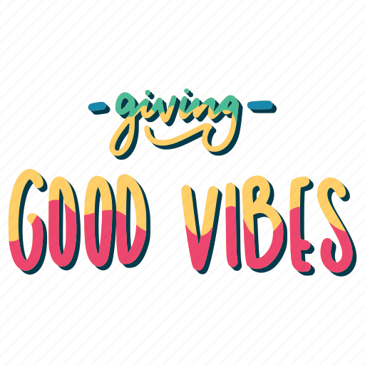 Chill, relax, lettering, typography, sticker, giving good vibes sticker - Download on Iconfinder