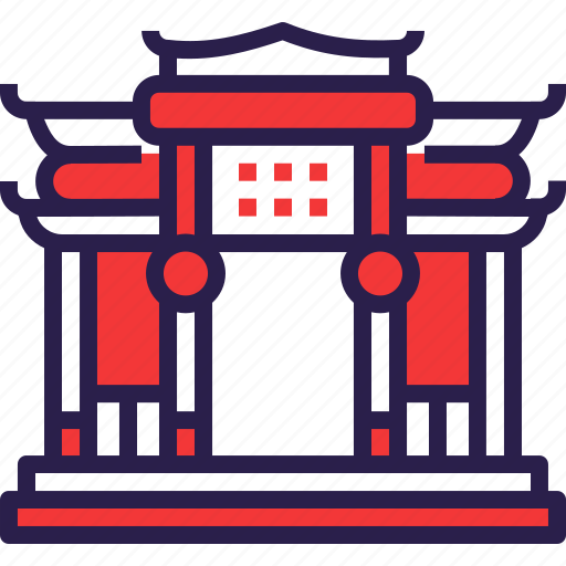 Chinese, monument, paifang, temple, landmark, china, asian icon - Download on Iconfinder