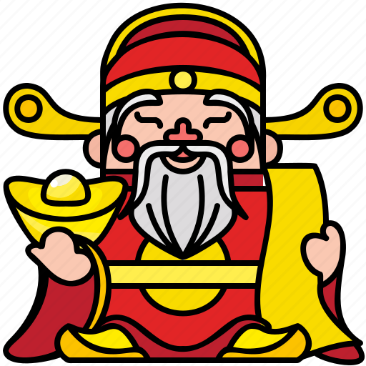 Chinese, god, gold, lucky, wealth icon - Download on Iconfinder