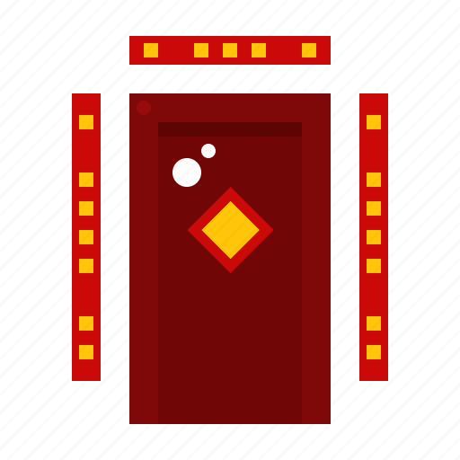 Decorated, door, chinese, new, year, red, paper icon - Download on Iconfinder