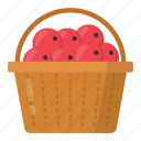 fruit, basket, chinese, waxberries, traditional, yang-mei, bayberry