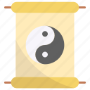 scroll, yin yang scroll, yin yang, decoration, chinese, traditional, china, symbol