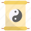 scroll, yin yang scroll, yin yang, decoration, chinese, traditional, china, symbol 