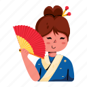 chinese girl, hand fan, chinese fan, chinese woman, chinese lady 