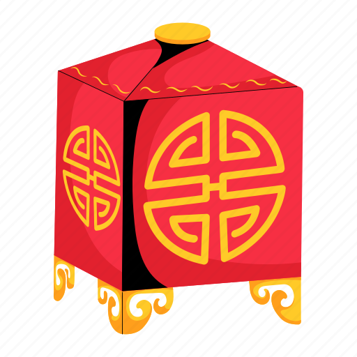 Lucky gift, new year gift, chinese gift, lucky box, gift box illustration - Download on Iconfinder