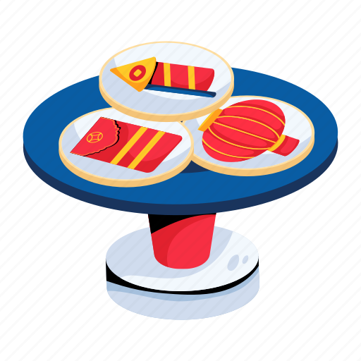 New year cookies, cookies tray, dessert tray, traditional cookies, biscuits tray illustration - Download on Iconfinder