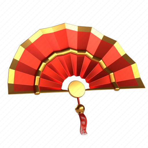 Chinese, fan, 3d, china, culture, new year, traditional 3D illustration - Download on Iconfinder