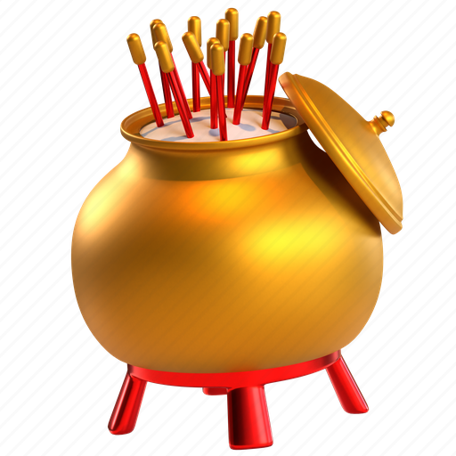 Incense, pot, 3d, pray, ritual, chinese, china 3D illustration - Download on Iconfinder