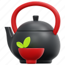 teapot, hot, tea, chinese, new, year, asian, culture, 3d 