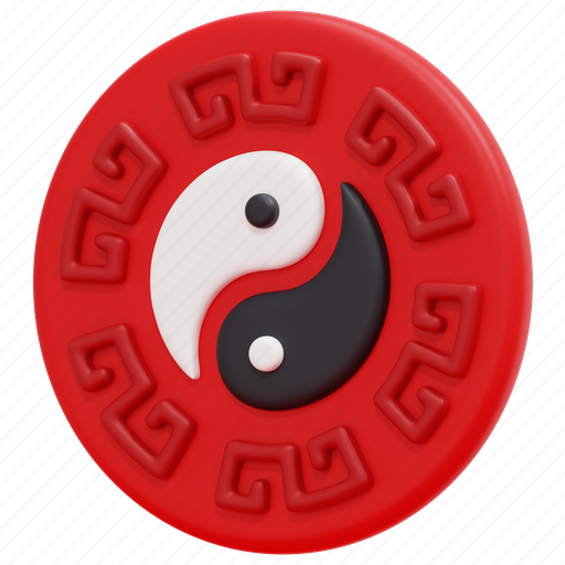 Yin, yang, china, cultures, sign, shape, chinese 3D illustration - Download on Iconfinder