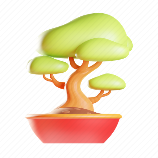 Bonsai, spruce, japan, pot, tree, decoration, nature 3D illustration - Download on Iconfinder
