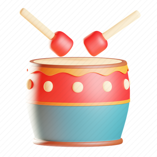 Chinese, traditional, drum, instrument, year, percussion, culture 3D illustration - Download on Iconfinder