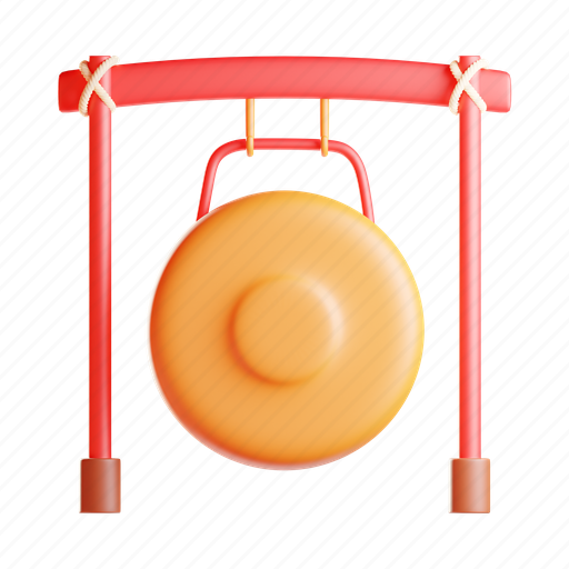 Gong, china, chinese, notification, traditional, instrument, music 3D illustration - Download on Iconfinder
