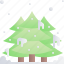 winter, snow, season, forest, trees, nature, pine