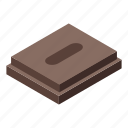 piece, chocolate, bar, isometric