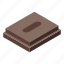 piece, chocolate, bar, isometric 