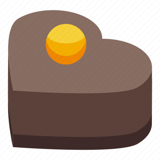 Heart, chocolate, isometric icon - Download on Iconfinder