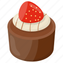 cake with strawberry, chocolate cupcake, creamy dessert, cupcake, sweets 