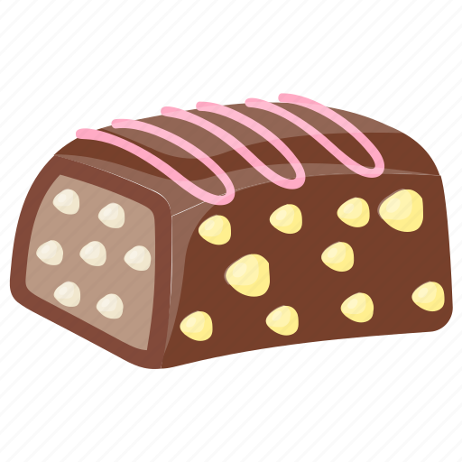 Chocolate bar, chocolate cake, dark chocolate, hazelnut, nuts chocolate icon - Download on Iconfinder
