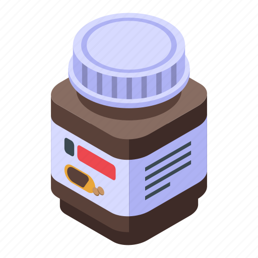 Chocolate, paste, sugar, jar, isometric icon - Download on Iconfinder