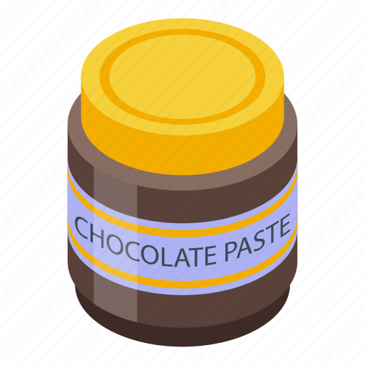 Chocolate, paste, glass, jar, isometric icon - Download on Iconfinder