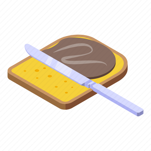 Chocolate, paste, knife, isometric icon - Download on Iconfinder