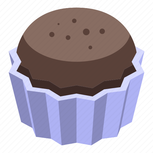 Chocolate, paste, cupcake, isometric icon - Download on Iconfinder