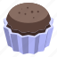 chocolate, paste, cupcake, isometric 