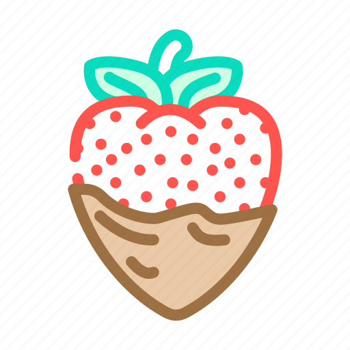 Strawberry, chocolate, sweet, food, drink, white icon - Download on Iconfinder