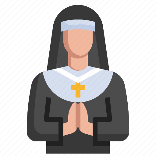 Nun, professions, and, jobs, religious, occupation, female icon - Download on Iconfinder