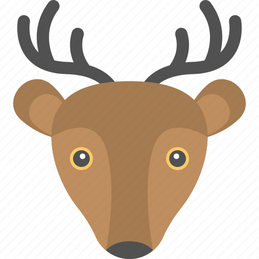 Animal face, cartoon reindeer head, deer head, reindeer face, reindeer head  icon - Download on Iconfinder