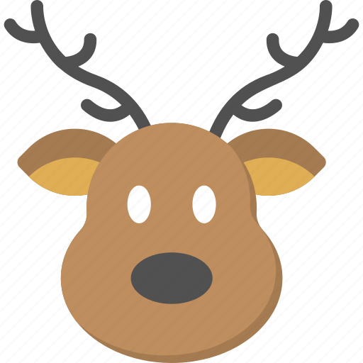 Animal face, cartoon elk, deer head, reindeer face, reindeer head icon -  Download on Iconfinder