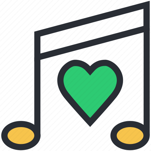 Heart, music note, quaver, romantic music, romantic song icon - Download on Iconfinder