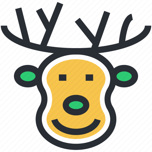 Animal head, christmas reindeer, deer head, elk, reindeer head icon - Download on Iconfinder
