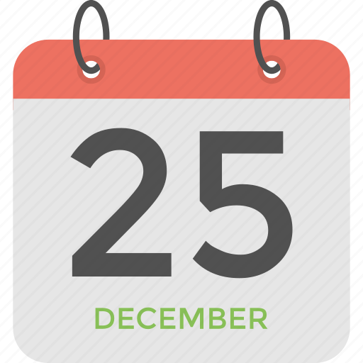 25 december, christmas calendar, christmas day, holiday reminder, religious event icon - Download on Iconfinder