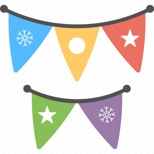 Bunting flags, buntings, party decoration, party flags, pennants icon - Download on Iconfinder